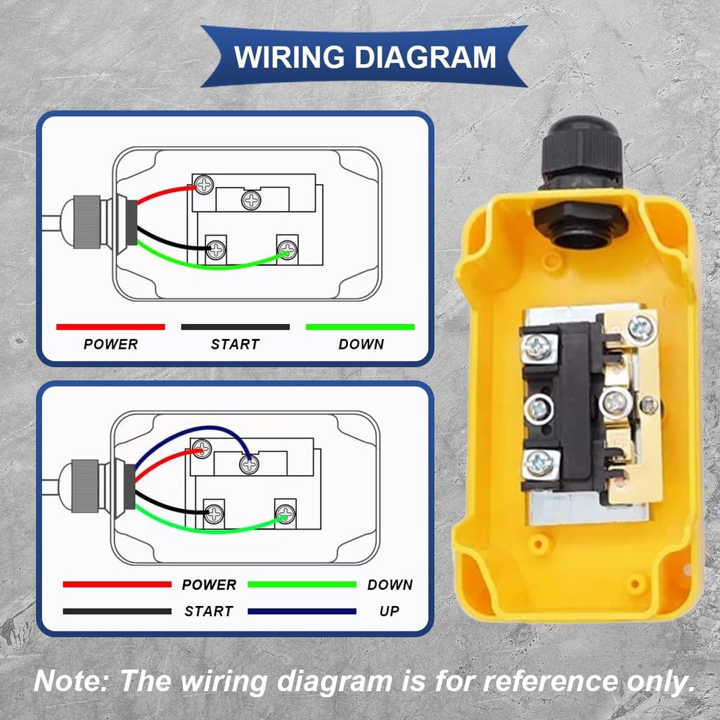 Xiatiosann DC 12V Dump Trailer Remote Control Waterproof Momentary Control Switch for Tipping Electric and Lifting Platforms with Fork Connectors