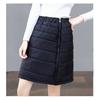 Thickened Down Cotton Skirt Women's Short Skirt Winter Elastic Waist Outer Wear One-piece Pocket Skirt Large Size Hip Skirt