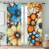 2Pcs Boho Chic Floral Curtains With Colorful Abstract Design Vintage Or Living Room Bedroom Decor Lightweight Polyester Sun