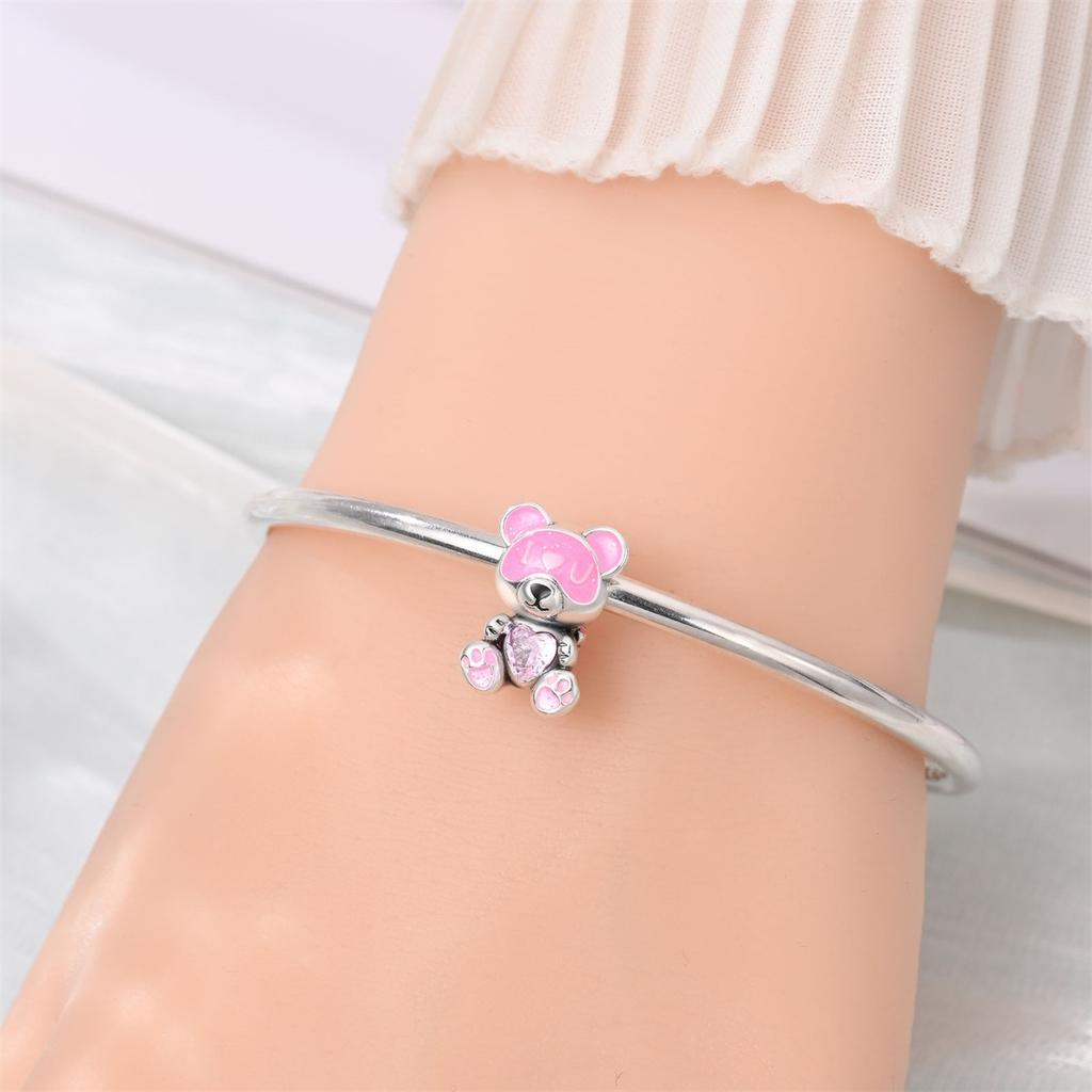 2026 Valentijnsdag Collectie Roze Bedel Rubiks Kubus Rozen Hanger Kralen Sieraden Ketting Armband Accessoires 925 Zilver