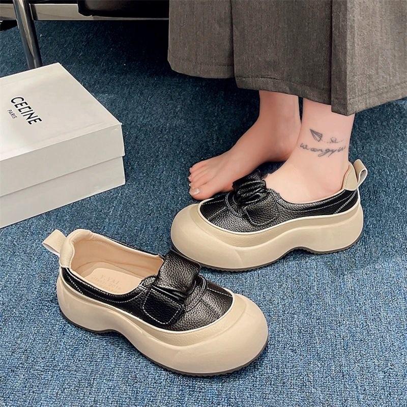 Mělké lodičky prodyšné sportovní boty na platformě dámské boty ležérní piškotový podpatek jednobarevné dámské boty