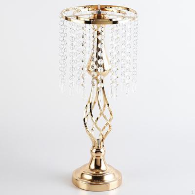 Holder Candlestick Centerpiece Figurine Metal Pillar Candle Flower Vase Stand for Anniversary Party