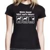 My Dog Stops Word On Seat Stay Comedy Fun Ladies Girlie T-Shirt Mens Womens Tees Top