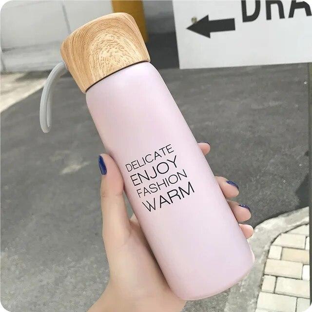Bpa-Free 500ml 18/8 Stainless Steel Business Vacuum Flask Portable Rope Travel Thermos Water Bottle Coffee&Tea Thermals Cup