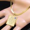 Muslimischer Arabischer Koranvers Türkei Blaues Auge Halskette für Männer Frauen Edelstahl Goldfarbe Islam Kette Schmuck collier N3204S02