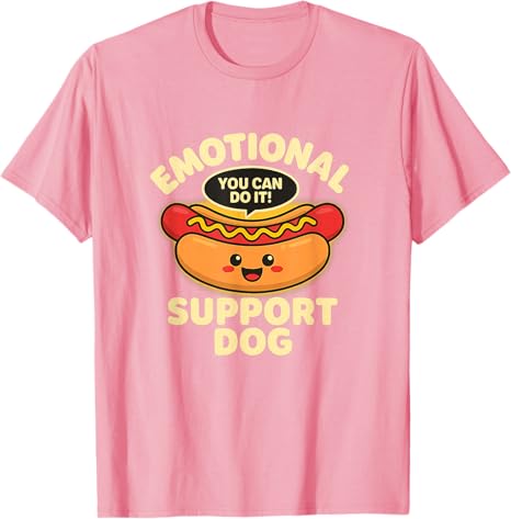Emotional Support Hot Dogs Funny Kawaii Hot Dogs Design TShirt Y2k Cute Hotdog Graphic Outfit Womens Fashion Foodie Tee Tops