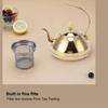 Detachable Strainer Stainless Steel Teapot Gold Brewing Kettle Restaurant Serving