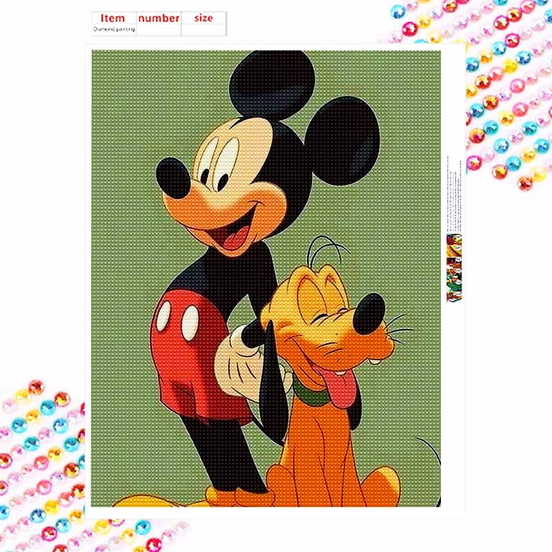 Disney Diamond Painting 5D DIY Mickey & Pluto Diamond Painting Art Diamond Painting Kit Adult/Beginner Gift Idea Home Decor