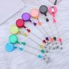 Portable Keychain with Retractable Beaded String Personalized Keyring Accessory