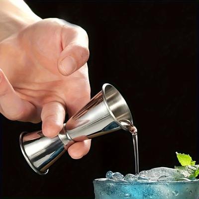 2Pcs Stainless Steel Cocktail Shaker Measure Cup Dual Shot Drink Spirit Measure Jigger Kitchen Gadgets