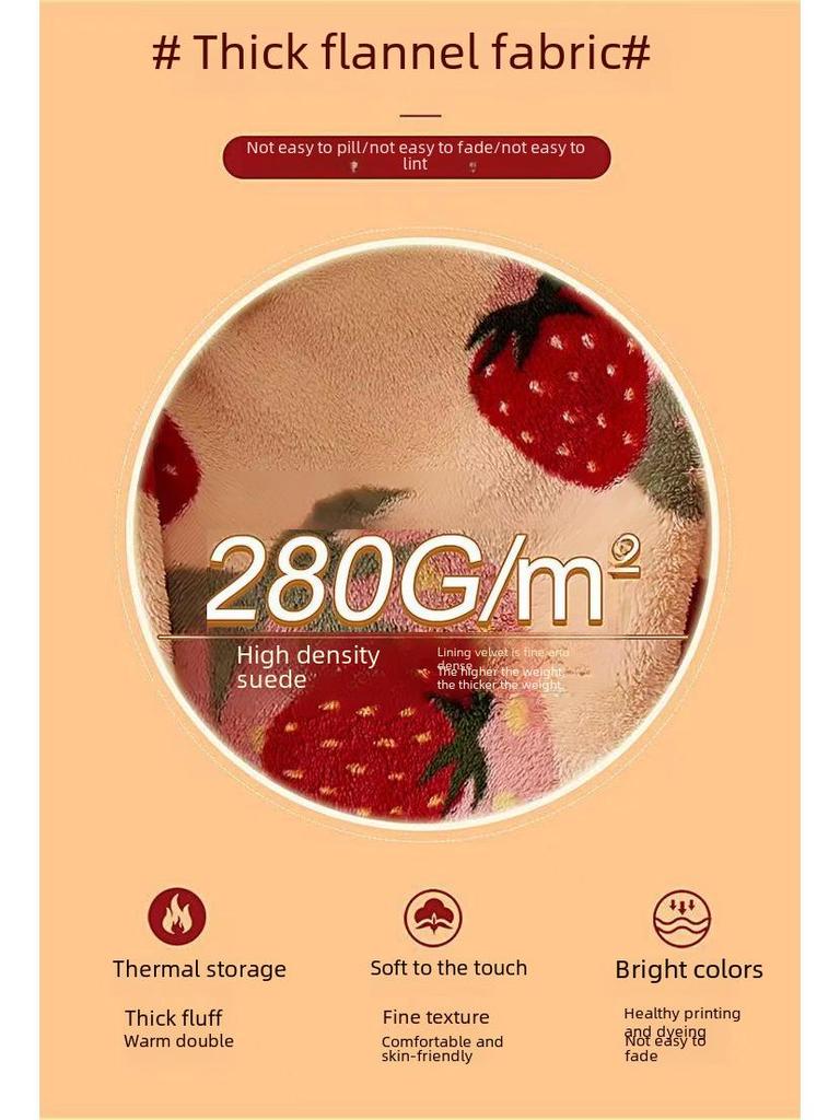 Ensemble Peignoir en Polaire Corail Épais Fraise Douce 2023 - Vêtements d'Intérieur Confortables