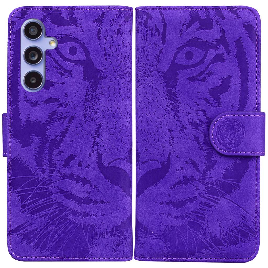 For Samsung Galaxy A35 5G Case Tiger Pattern Imprinted Leather Phone Cover