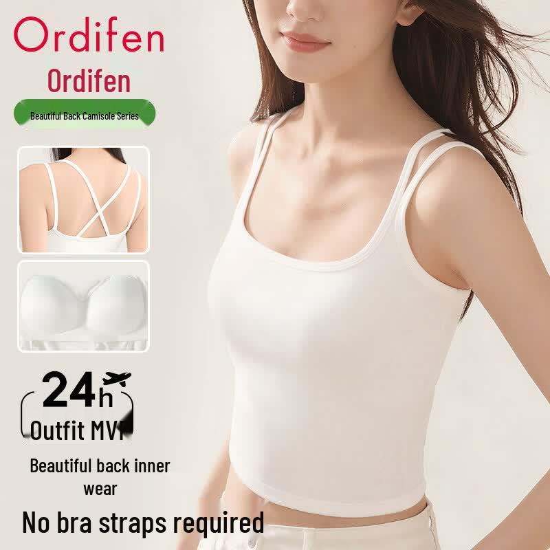 Audifen Women s Seamless Padded Camisole Tank Top L