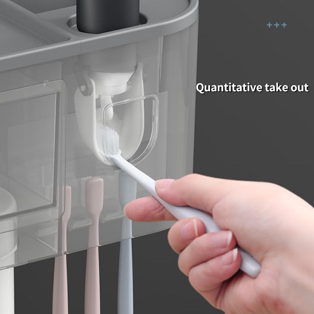 Badezimmer Adsorption Inverted Zahnbürstenhalter Wand Automatische Zahnpasta Squeezer Lagerregal Badezimmer Zubehör