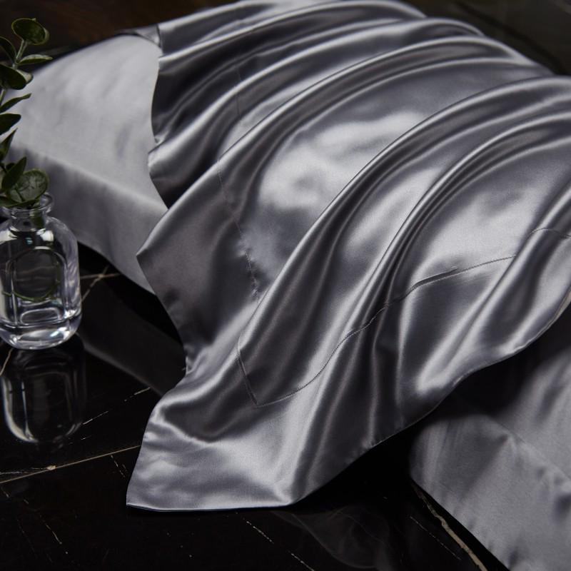 Double-Sided Mulberry Silk Satin Pillowcase - Solid Color