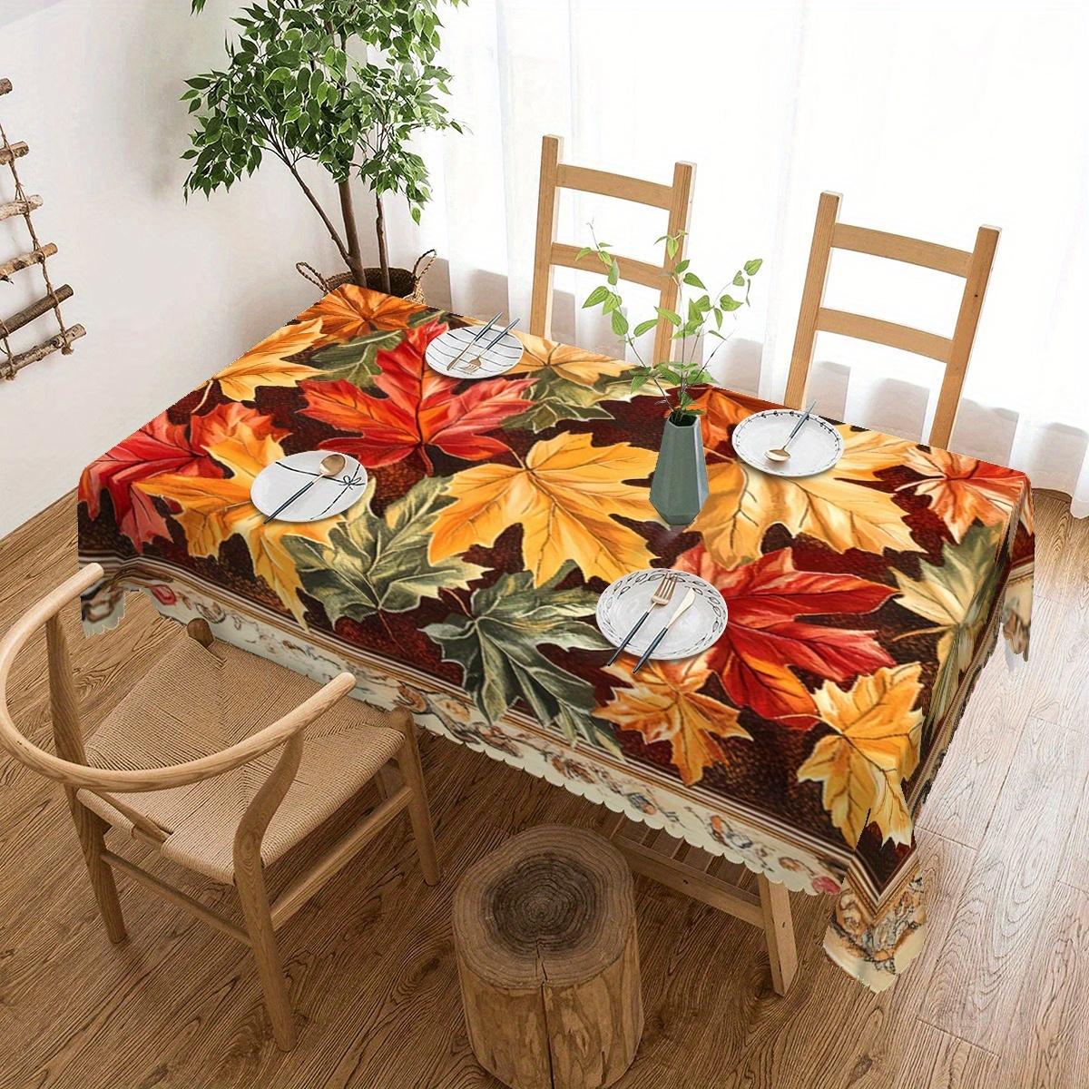 Esdoornblad Herfst Rechthoekige Tafelkleed voor Tafeldecoratie Keuken Eetkamer Waterdicht Herbruikbaar Tafelkleed voor Tafels Feest Picknick 140x140cm