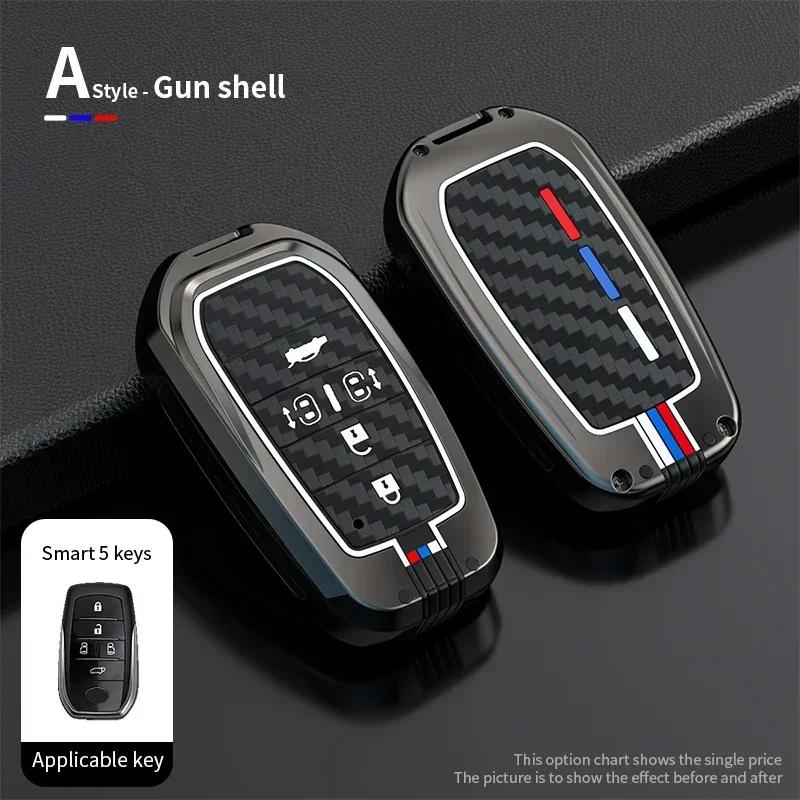 Alloy+Carbon Fider Car Key Case Holder Chain Toyota Alphard VELLFIRE 2012 PREVIA 2019 2020 2021 Car Interior Accessories