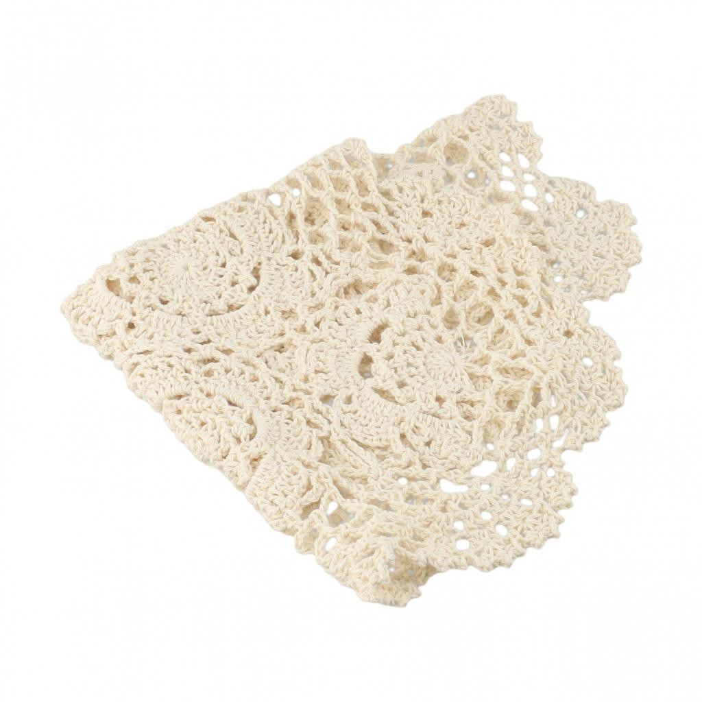 Dining Placemat Home Decoration Retro Oval Vintage Hand Crochet Doilies