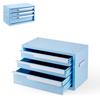 VEVOR Steel Tool Box with 3 Drawers Portable Metal Toolbox Heavy Duty Blue, for Garage Workshop Repair Shop Workbench, Magnetic Design
