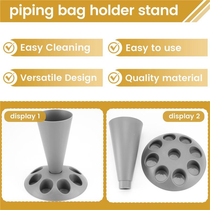 M-Modern-Piping Bag Holder With 8 Slots Nozzles, Plastic Pastry Bag Stand For Cake Decorating Kit A