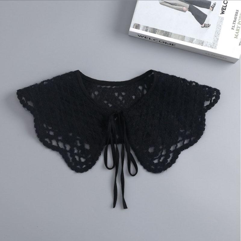 Removable Lace Doll Fake Collar Women Tie Ladies White Shawl Wrap Detachable Embroidered Lapel False Collar Clothes Accessory