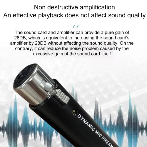28dB Gain Microphone Preamp, DM1 Dynamite Active In-Line Preamp, Compact Dynamic Microphone Booster, Microphone Booster Preamp, Active Booster for Dyn