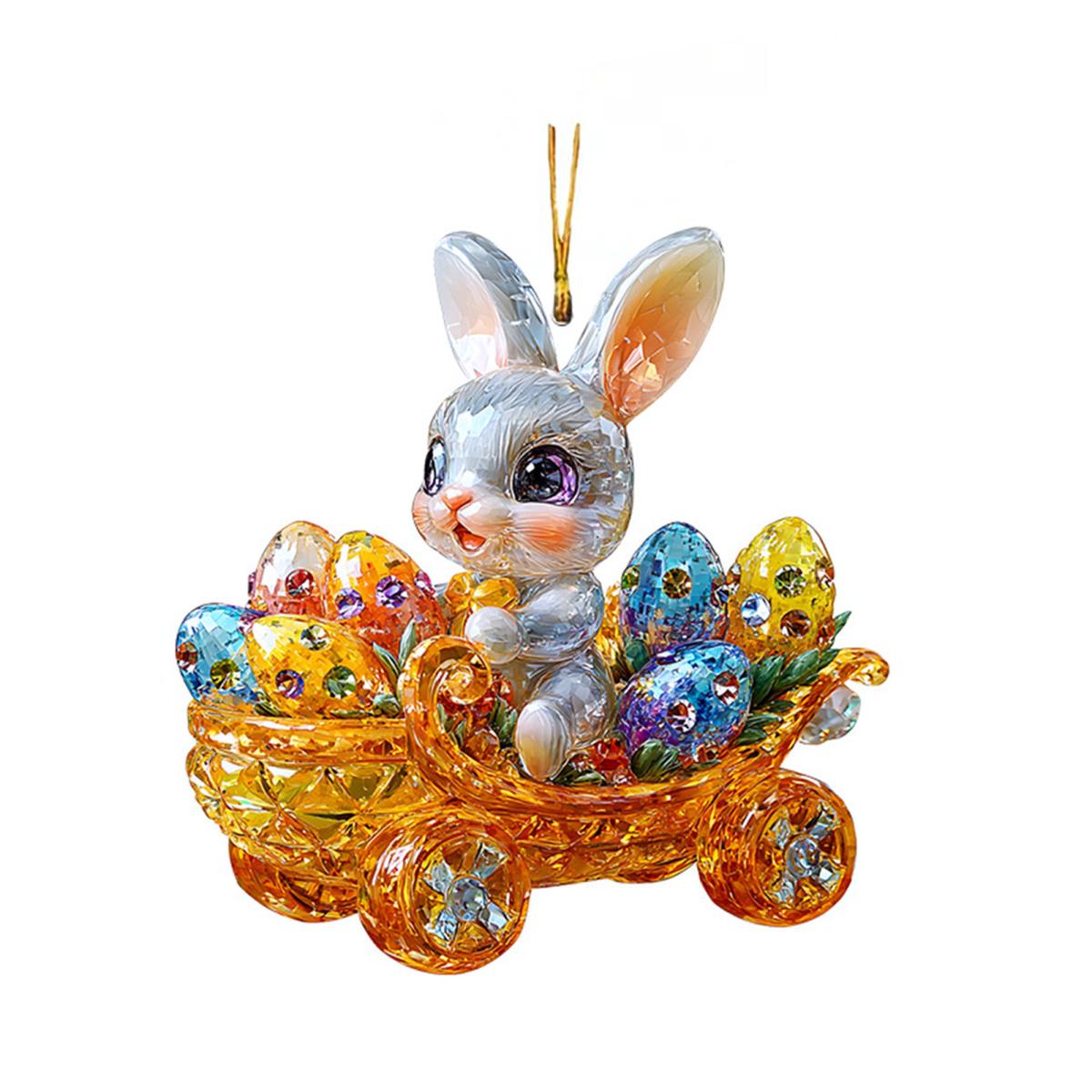 

Автомобильный кулон пасхальное яйцо кролика подвесное украшение красочная краска автомобильный кулон многоцелевое украшение B