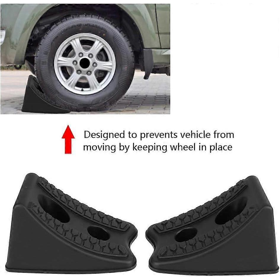 Anti-Slip Stopper 2 Pieces Car Anti-Slip Block Rubber Wheel Alignment Block for Car Tire Car Anti-Roll Stopper Car Wheel Chocks Car Wheel Chock
