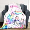 1pc Unicorn Name blanket Lightweight Flannel Throw for Sofa Bed Travel Camping Livingroom Office Couch Chair