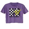 MTV 80s Muziektelevisie Gele Krijt Kladderlogo Dames Crop Top T-shirt
