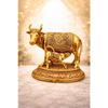 Kamdhenu Kuh mit Kalb Idol aus Messing für Heimtempel | Gau MATA Murti für Pooja, Vastu & Wohlstand
