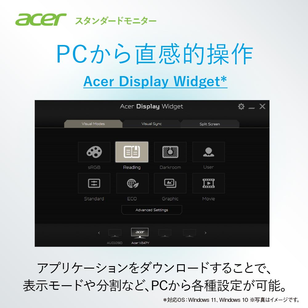 Acer Standard Monitor Inch IPS Full HD 100Hz 1ms Terminal AMD FreeSync EK251QEbmix 24.5 Speaker/Headphone HDMI1.4