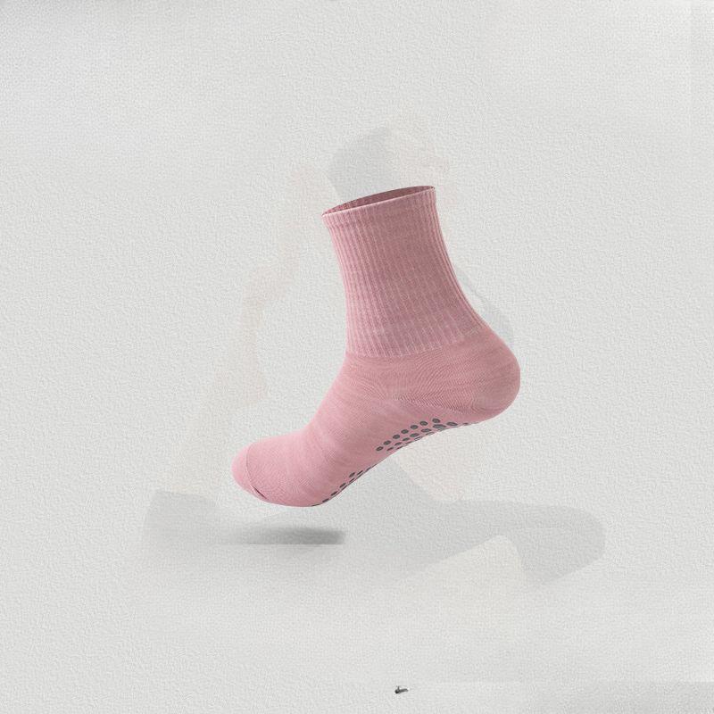 

Женские весенне-осенние спортивные носки-трубы однотонные силиконовые нескользящие для пилатеса, фитнеса, йоги 1 pair розовый