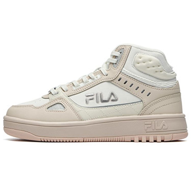 Fila Glory Mid Synthetic Leather Fleece Retro Basketball Shoes Women Sneaker White Cassava-Pink F12W141216FST
