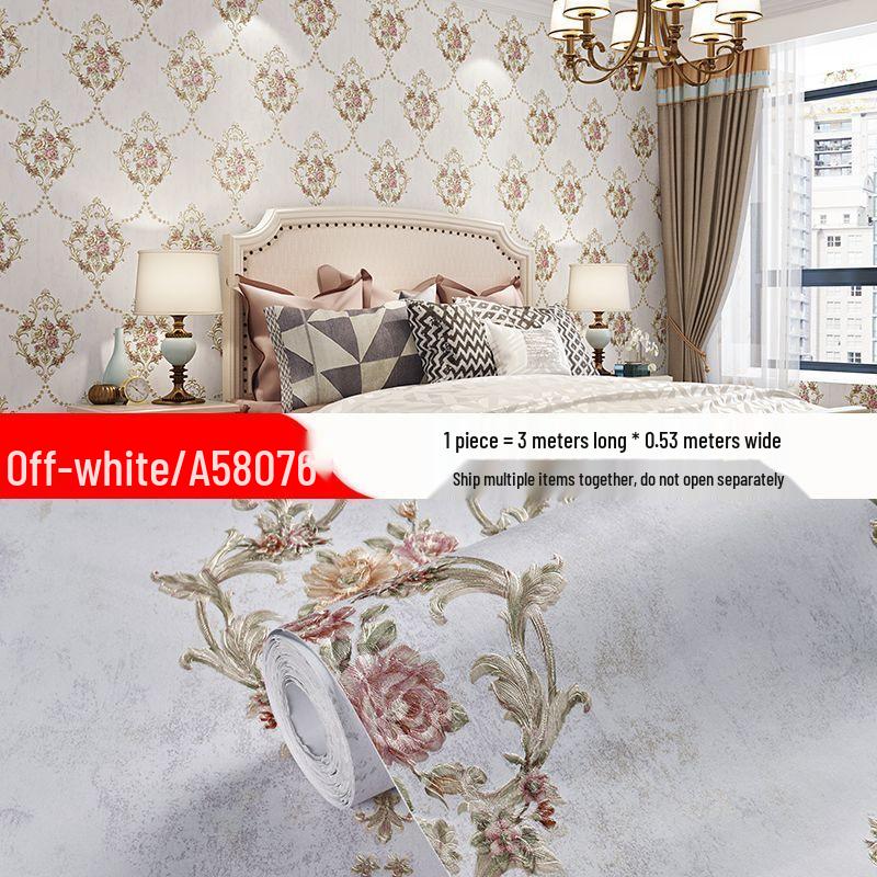 Eco-Friendly Mold-Proof Non-Woven 3D Wall Stickers: Thick, Self-Adhesive, Moisture-Resistant European-Style Wallpaper for Bedrooms and Living Rooms.