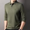 Hengyuanxiang Men's Silk Blend Long Sleeve Polo T-Shirt