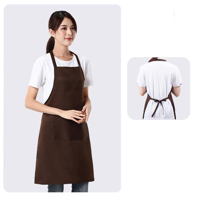 Adjustable Cooking Apron Waterproof and Oil Resistant Kitchen Chef Apron Dirt-resistant Smock Sleeveless Aprons with 2 Pockets