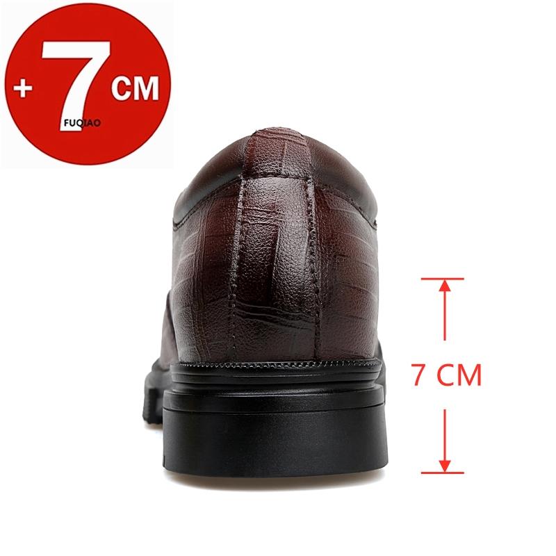 Fashion Big Size Elevator Loafers Wedding Men Leather Shoes Business British Formal Dress Shoes Height Increase Insole 7CM Lift Moccasin