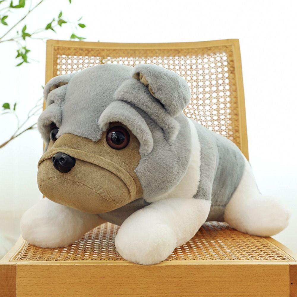 Thick Eyelids Shar Pei Dog Plush Doll Lying Animals Stuffed Toys Birthday Gifts