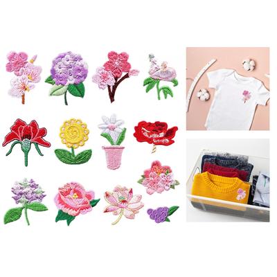 Bestickte Aufnäher Blumen Reparaturflicken Aufbügler Applikationsflicken Aufnäher zum Aufnähen für Kleidung Tasche