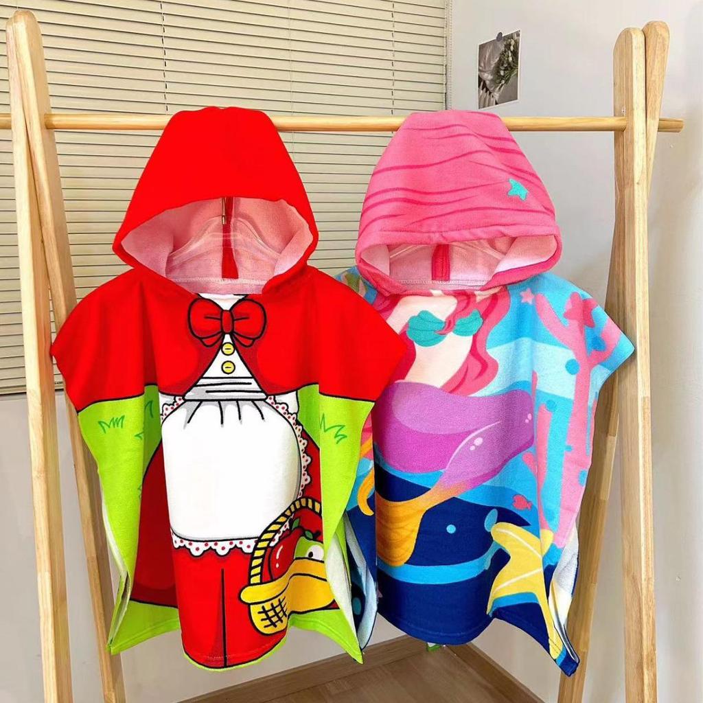 Adorable Cartoon Baby Bath Poncho - Soft, Skin-Friendly, Non-Shedding, Quick-Dry, Absorbent Towel