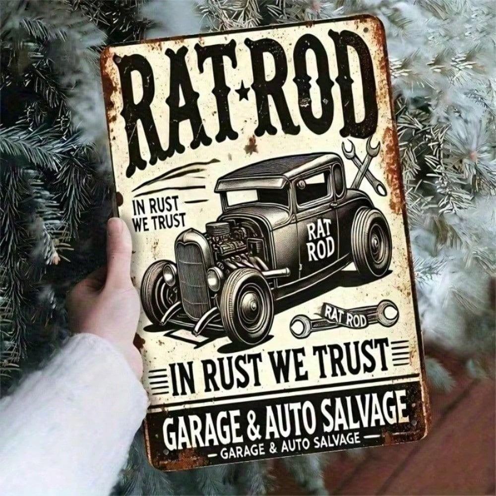 Vintage Metal Wall Art Garage Sign Heavy Duty Iron Poster Decor 20x30 Inch