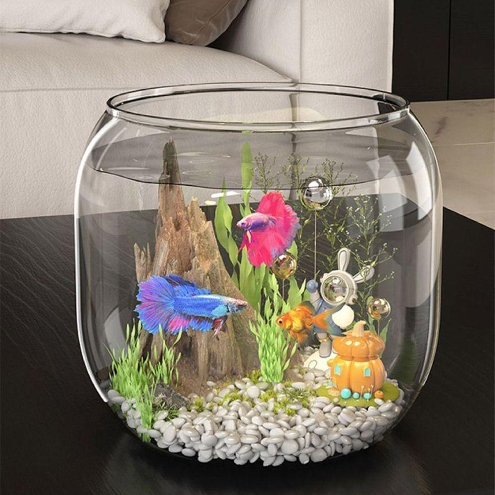 Anti-broken Fish Bowl Plastic Viewing Tank Multifunctional Desktop Small Aquarium  for Home