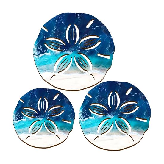 Настенное украшение из монет Экологичные деревянные украшения Морская тематика Художественный дизайн Настенное искусство для гостиной спальни кабинета синий