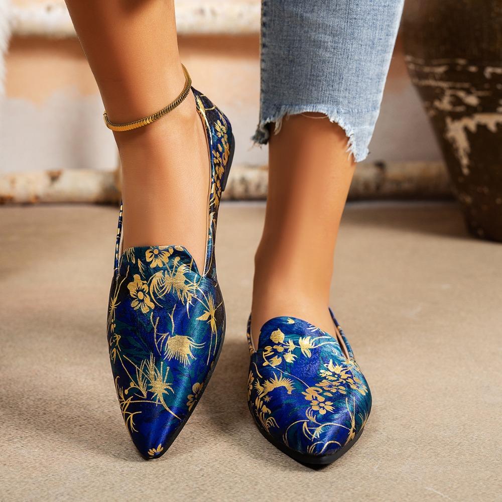 Fashion Loafers Women's Flats Leopard Floral Print Pointed Toe Casual Women Shoes New Comfortable Walking Mujer Zapatos Footwear