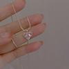 Ladies Necklace Shining Geometric Shape Charming Wear-Resistant Dress Up Hypoallergenic Pink Heart