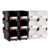 Plastic Stackable Storage Bins, 37.7 X 21.5 X 18 Cm (12 Pack), Plastic Containers for Organizing & Storage Bins for Garage, Small Parts, Office