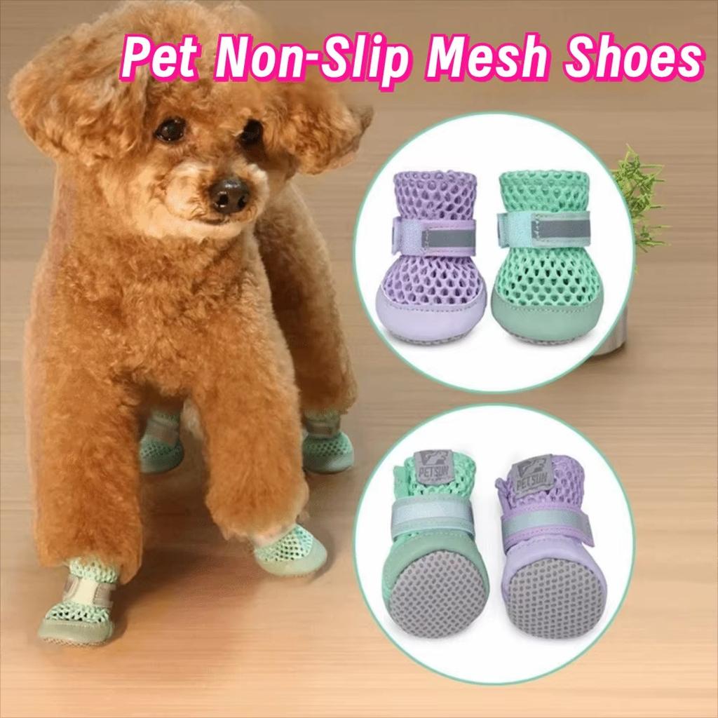 Letnie oddychające buty dla zwierząt miękkie podeszwy buty dla psa zapobiegające poślizgnięciu łatwe do założenia (G, S)