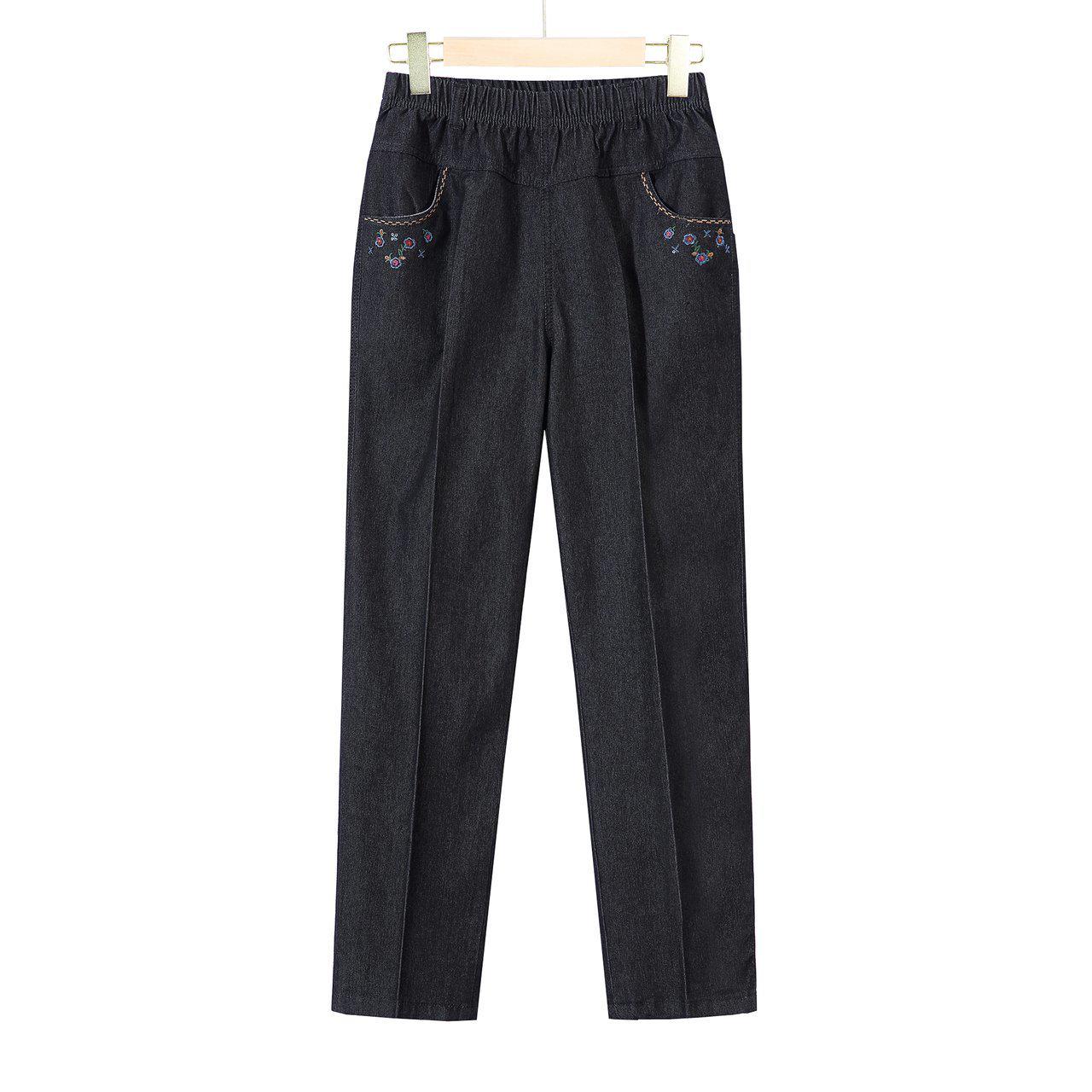 

High-Waisted Straight Summer Jeans for Middle-Aged & Elderly Women - Casual Grandma Pants 3XL - 125-140 jin