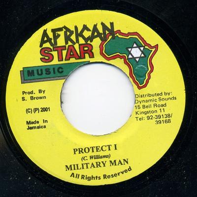 7inch Record MILITARY MAN  Protect I NONE African Star Mu 2001 Jamaica Reggae Ska  Dub Used